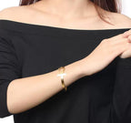 Bracelet croix Ankh en acier inoxydable doré