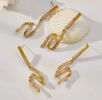 Boucles d’oreilles pendantes serpentin en acier inoxydable