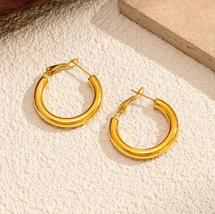 Boucles d'oreilles créoles en acier inoxydable