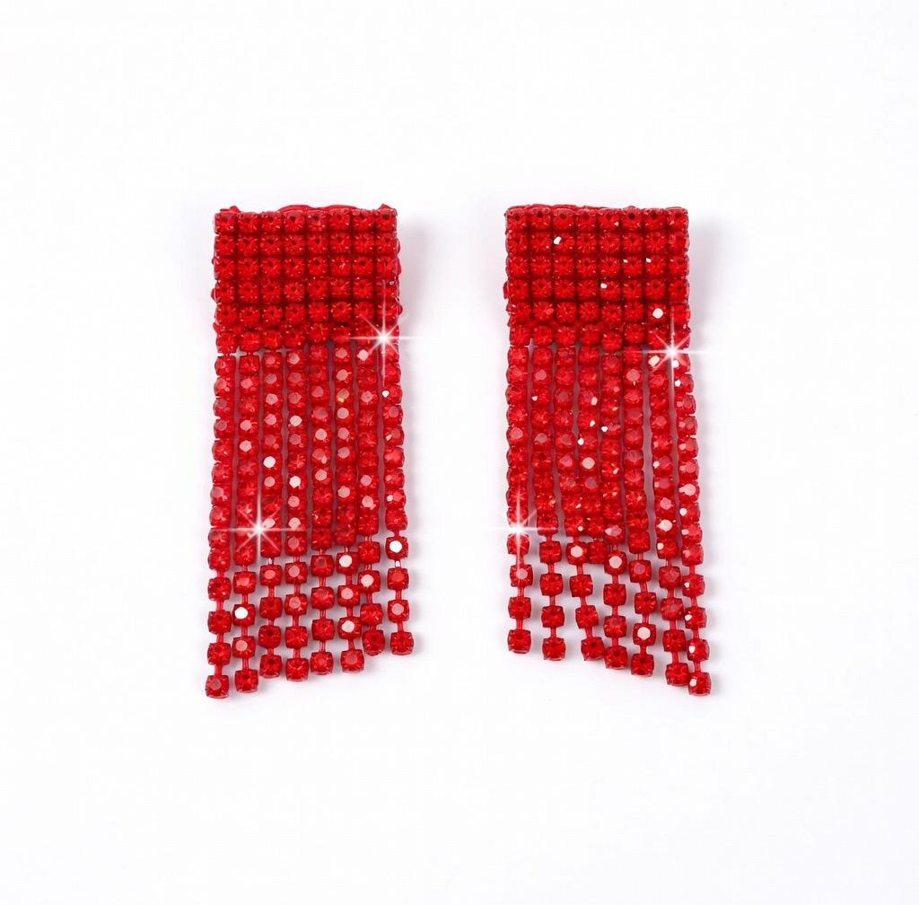 Boucles d’oreilles fantaisie franges scintillantes