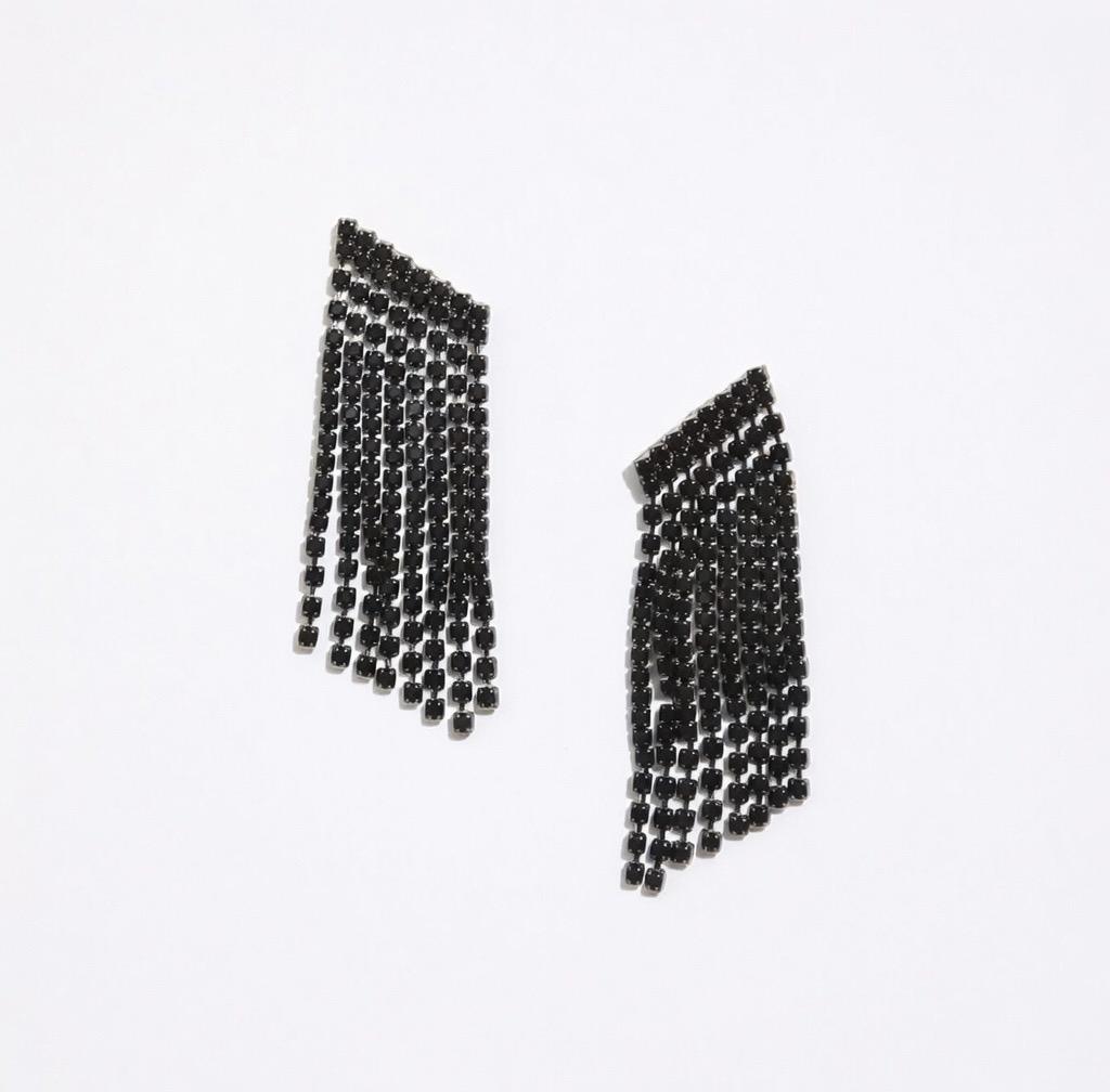 Boucles d’oreilles fantaisie franges scintillantes
