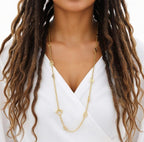 Collier sautoir grains de café en acier inoxydable