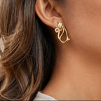 Boucles d’oreilles chat scintillant en acier inoxydable