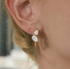 Boucles d'oreilles créoles dorées en acier inoxydable avec pierres scintillantes