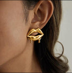 Boucles d’oreilles lèvres en acier inoxydable