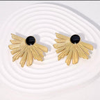 Boucles d’oreilles éventail en acier inoxydable