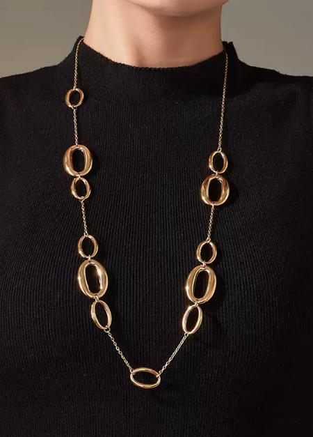 Collier long à maillons ovales en acier inoxydable