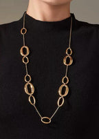 Collier long à maillons ovales en acier inoxydable