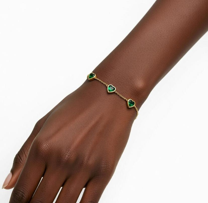 Bracelet cœurs en acier inoxydable