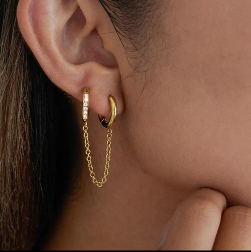 Boucles d’oreilles double créoles en acier inoxydable