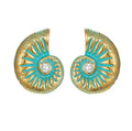 Boucles d’oreilles coquillage spirale avec perle