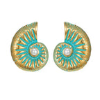 Boucles d’oreilles coquillage spirale avec perle