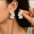 Boucles d’oreilles fantaisie fleurs à pois