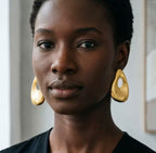 Boucles d'oreilles ovales irrégulières en laiton doré