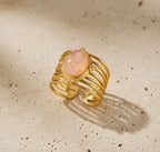 Bague en acier inoxydable avec pierre