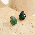 Boucles d’oreilles effet goutte en acier inoxydable avec pierre