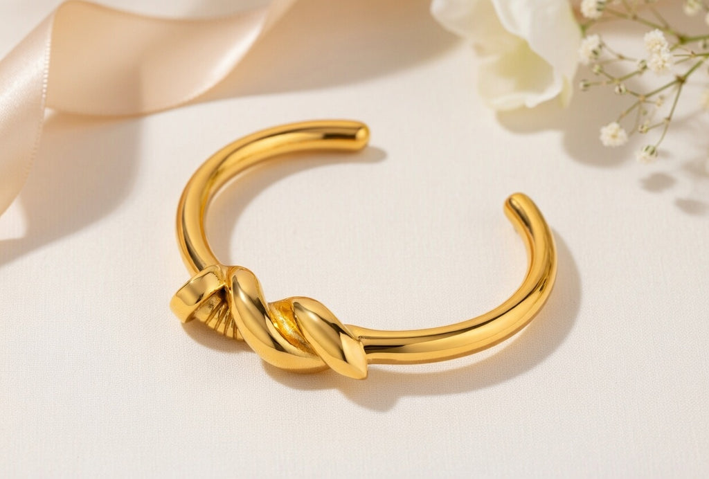 Bracelet jonc nœud en acier inoxydable