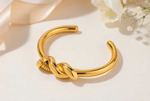 Bracelet jonc nœud en acier inoxydable