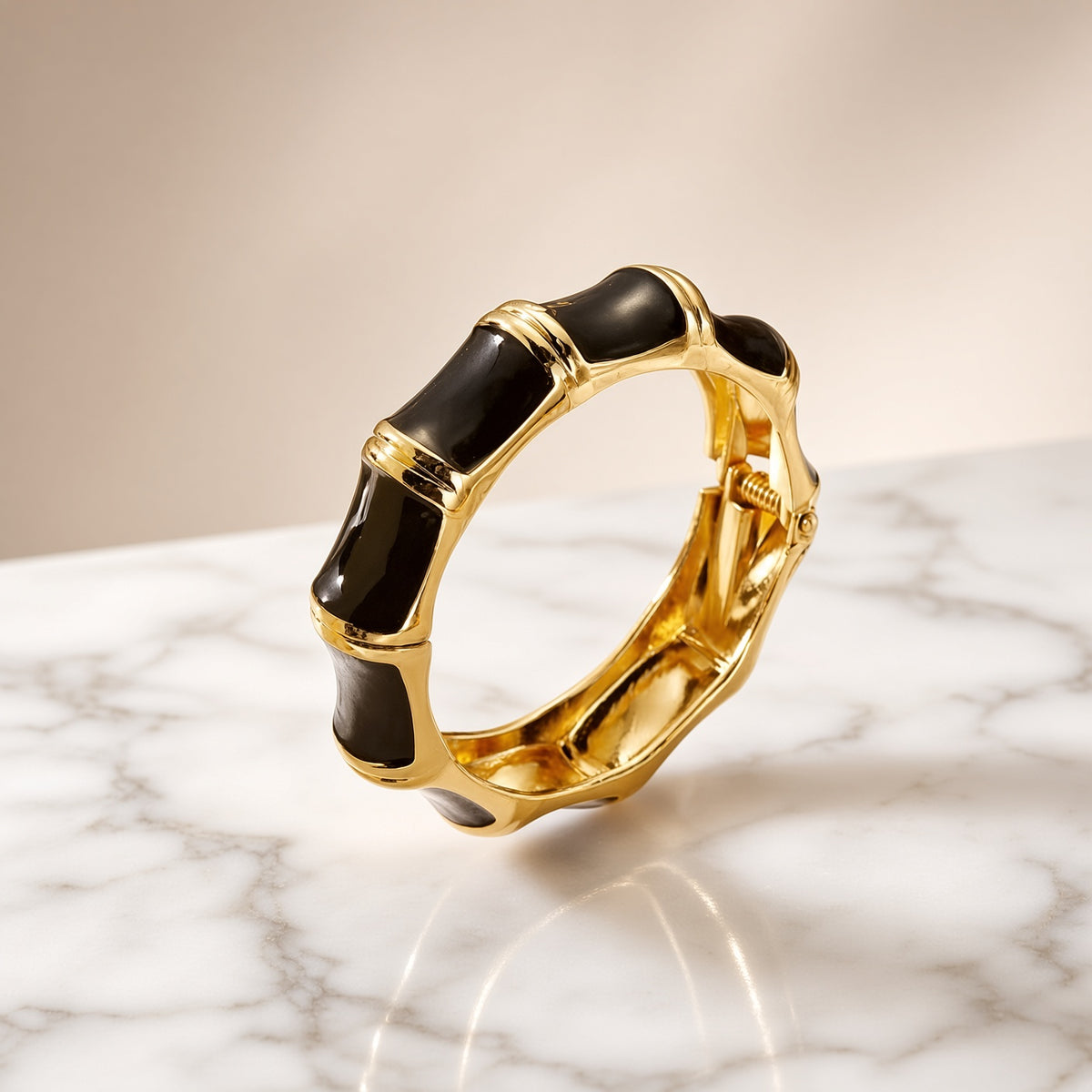 Bracelet jonc fantaisie effet bambou