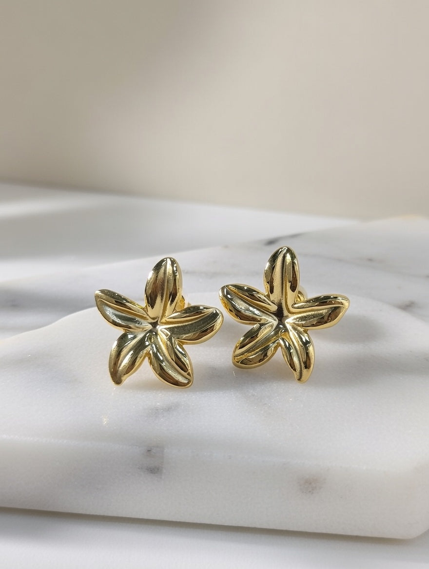 Boucles d’oreilles fleur en acier inoxydable