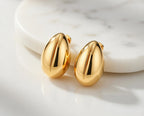 Boucles d’oreilles ovales en acier inoxydable