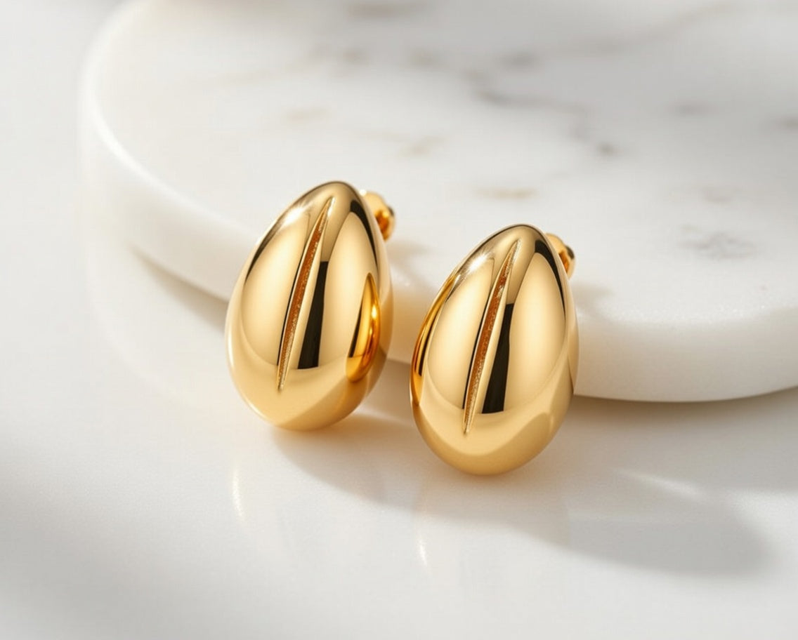 Boucles d’oreilles ovales en acier inoxydable