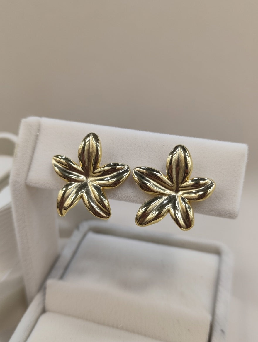 Boucles d’oreilles fleur en acier inoxydable