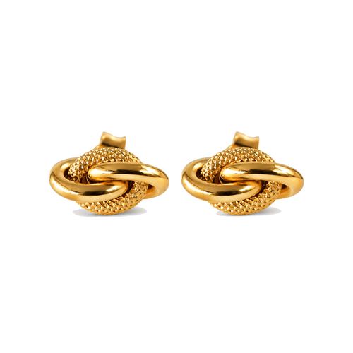 Boucles d'oreilles forçat en acier inoxydable doré sur fond blanc