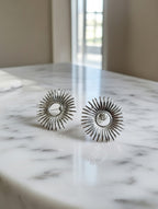 Boucles d’oreilles rayon de soleil en acier inoxydable