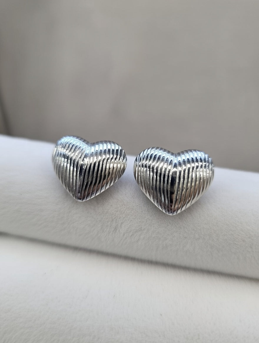 Boucles d'oreilles cœur en acier inoxydable