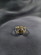 Bague étoilée en acier inoxydable avec pierre