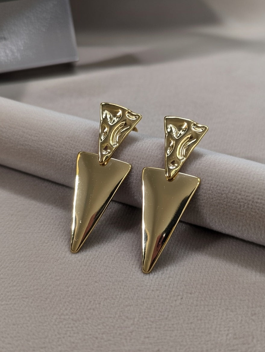 Boucles d’oreilles triangles en acier inoxydable
