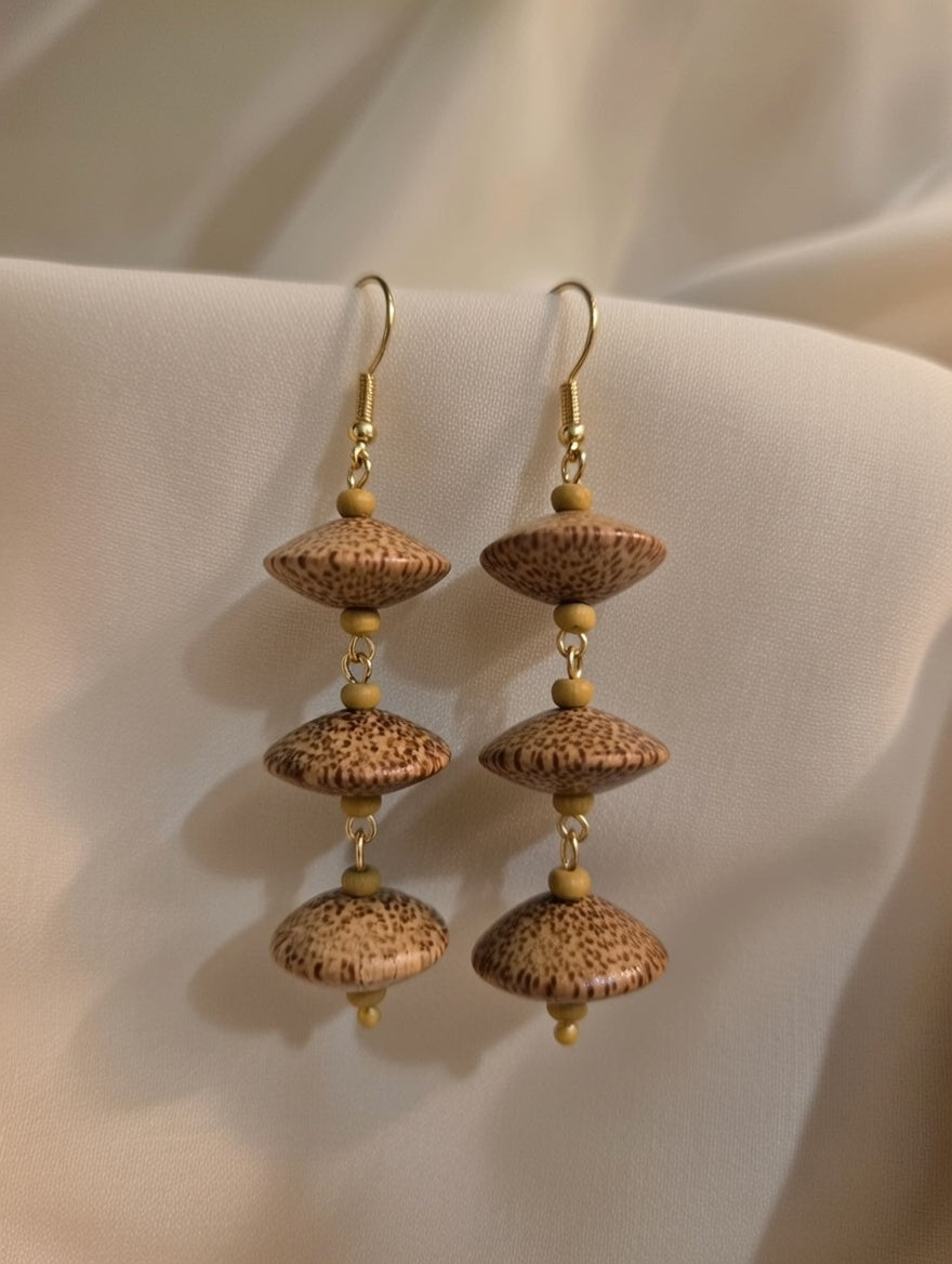 Boucles d’oreilles pendantes en bois