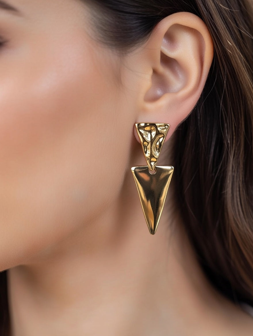 Boucles d’oreilles triangles en acier inoxydable