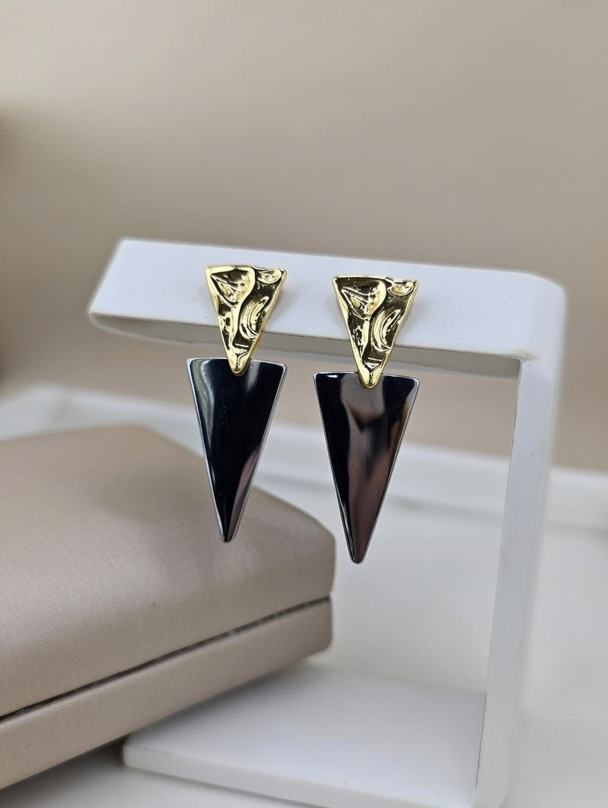 Boucles d’oreilles triangles en acier inoxydable