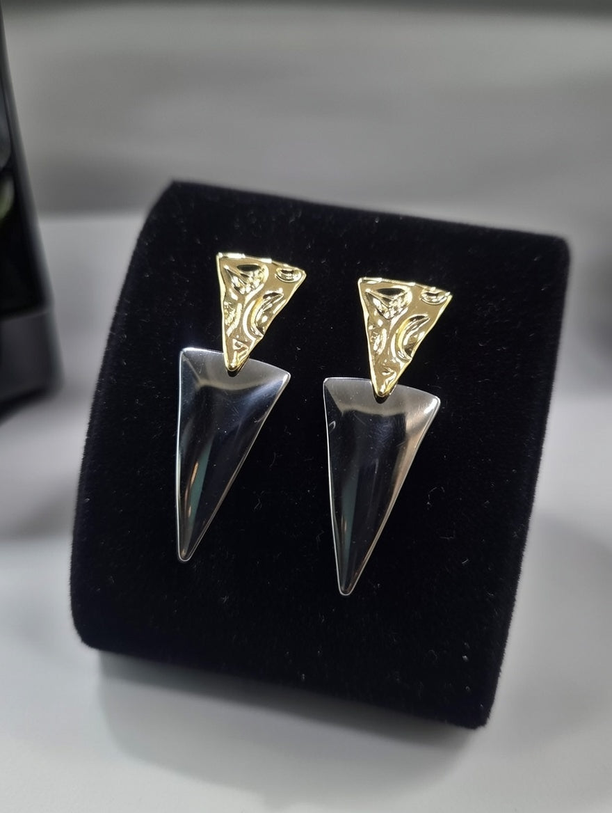Boucles d’oreilles triangles en acier inoxydable