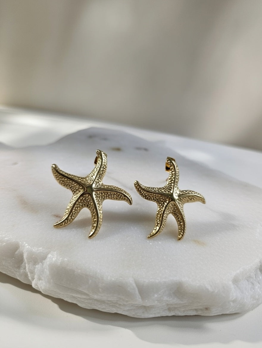 Boucles d’oreilles étoile de mer en acier inoxydable