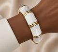 Bracelet jonc fantaisie effet bambou