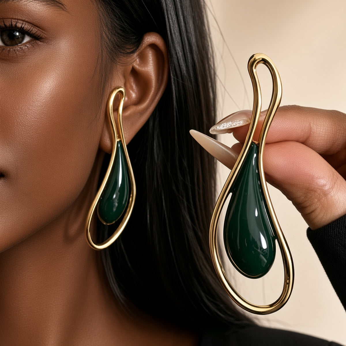 Boucles d'oreilles fantaisie pendantes goutte