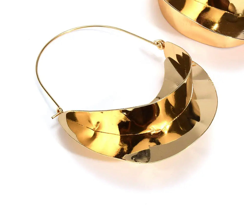 Gold plated steel earring