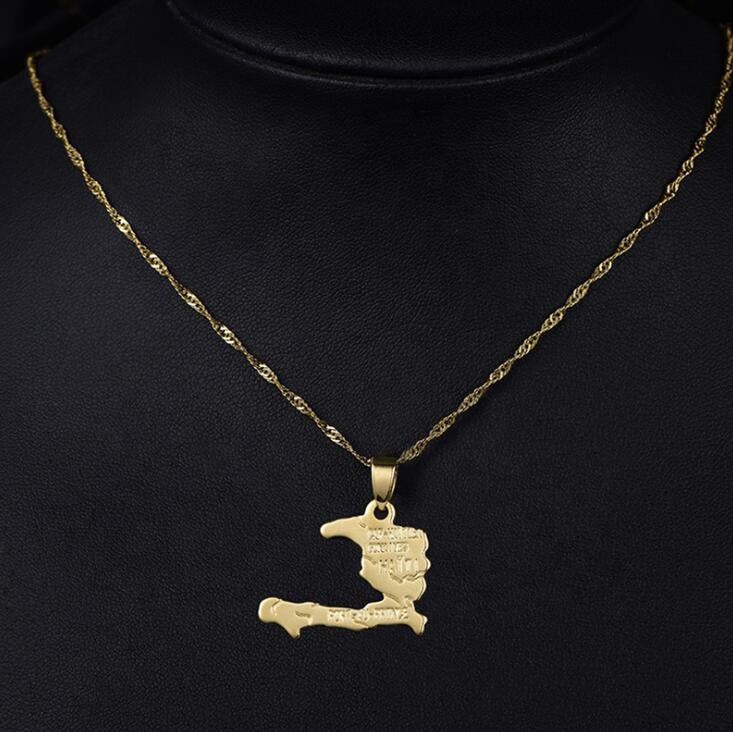 Stainless Steel Haiti Map 