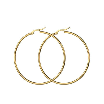 Steel earring plated with fine gold